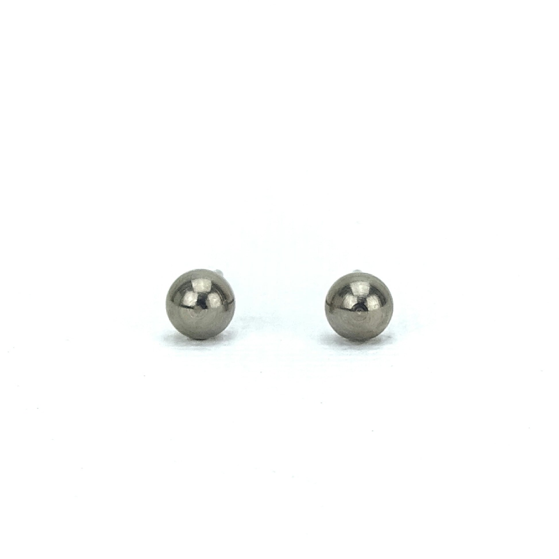 Silver Ball Stud Earrings 4mm Titanium Ball Studs