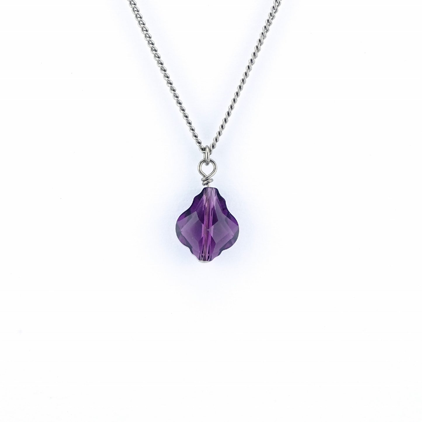 Amethyst Titanium Chain Necklace