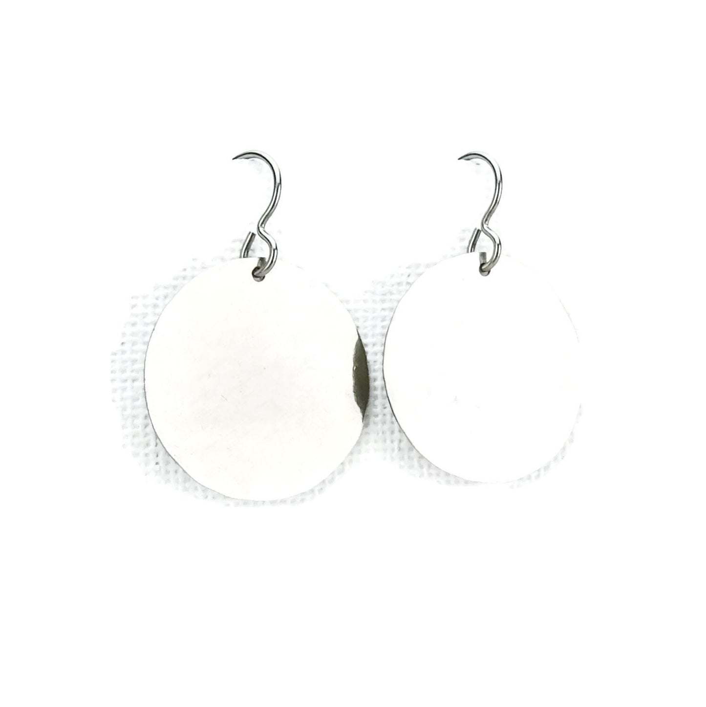 Titanium Earrings Large Hammered Disc, Large Circle Disk Niobium Earrings, Nickel Free Hypoallergenic Disks Earrings for Sensitive Ears