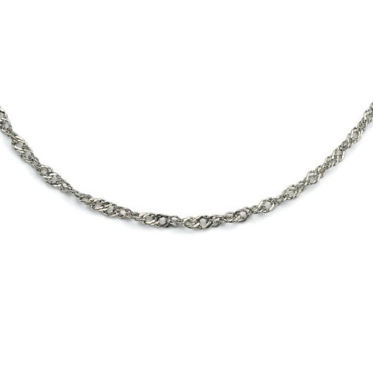Titanium Singapore Chain Necklace, Pure Titanium Chain Necklace for Sensitive Skin, Hypoallergenic and Nickel Free Titanium Necklace