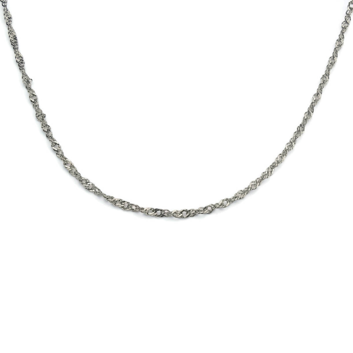 Titanium Singapore Chain Necklace, Pure Titanium Chain Necklace for Sensitive Skin, Hypoallergenic and Nickel Free Titanium Necklace