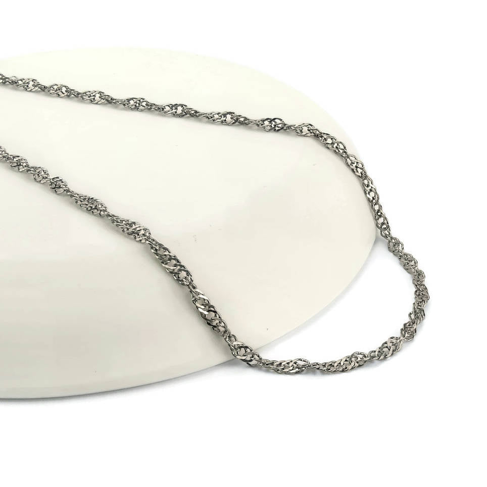 Titanium Singapore Chain Necklace, Pure Titanium Chain Necklace for Sensitive Skin, Hypoallergenic and Nickel Free Titanium Necklace