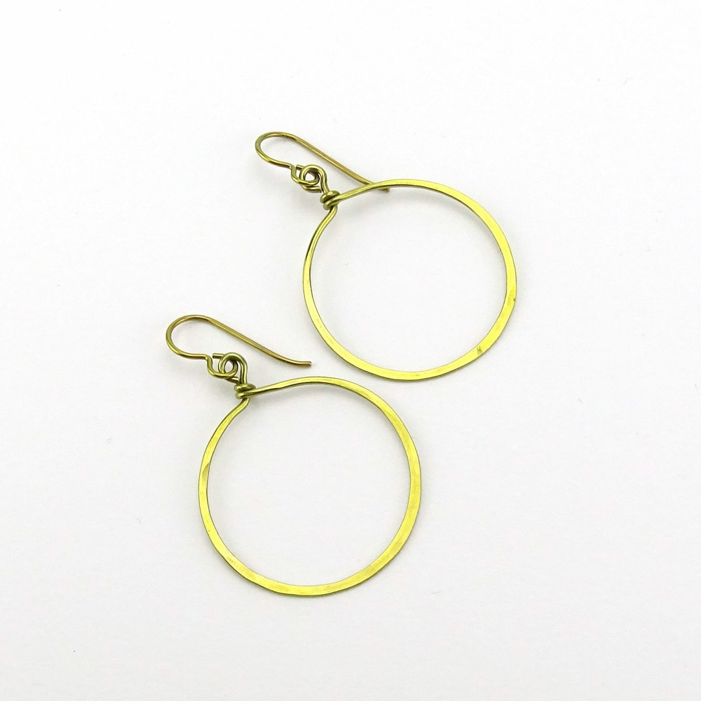 Gold Niobium Dangle Hoop Earrings, Gold-color Hoops, Nickel Free Hypoallergenic Big Circles Niobium Earrings for Sensitive Ears Earring