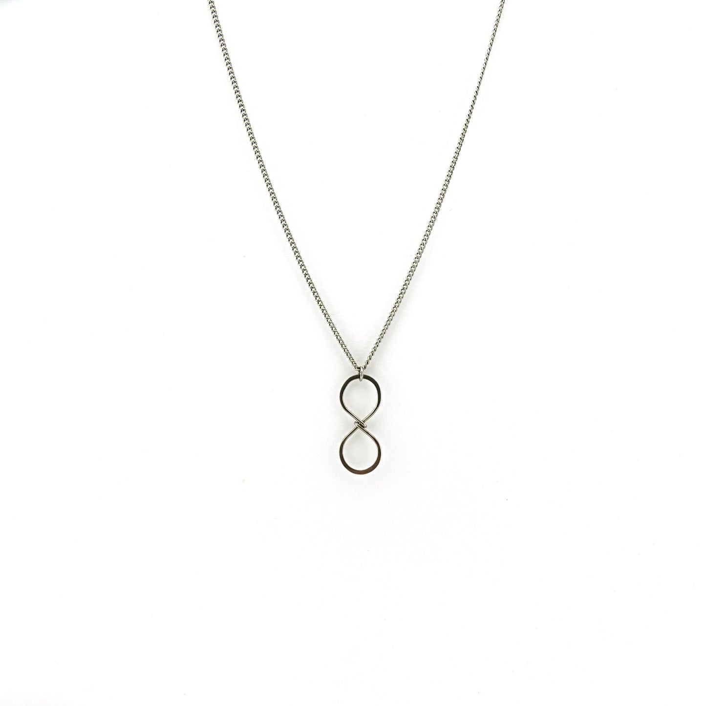 Infinity Symbol Titanium Necklace, Silver Gray Niobium Infinity Necklace, Nickel Free Hypoallergenic Eternity Necklace for Sensitive Skin
