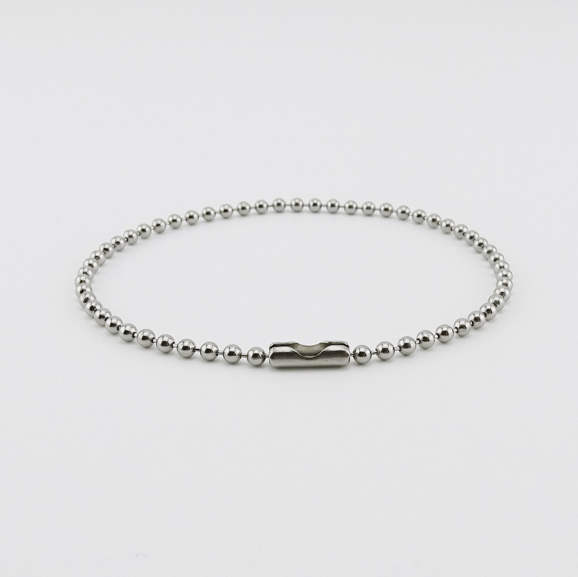 Mens Titanium Bracelet, 2.3mm Ball Chain Bracelet for His Sensitive Skin, Pure Implant Grade 1 Titanium, Hypoallergenic Nickel Free Jewelry