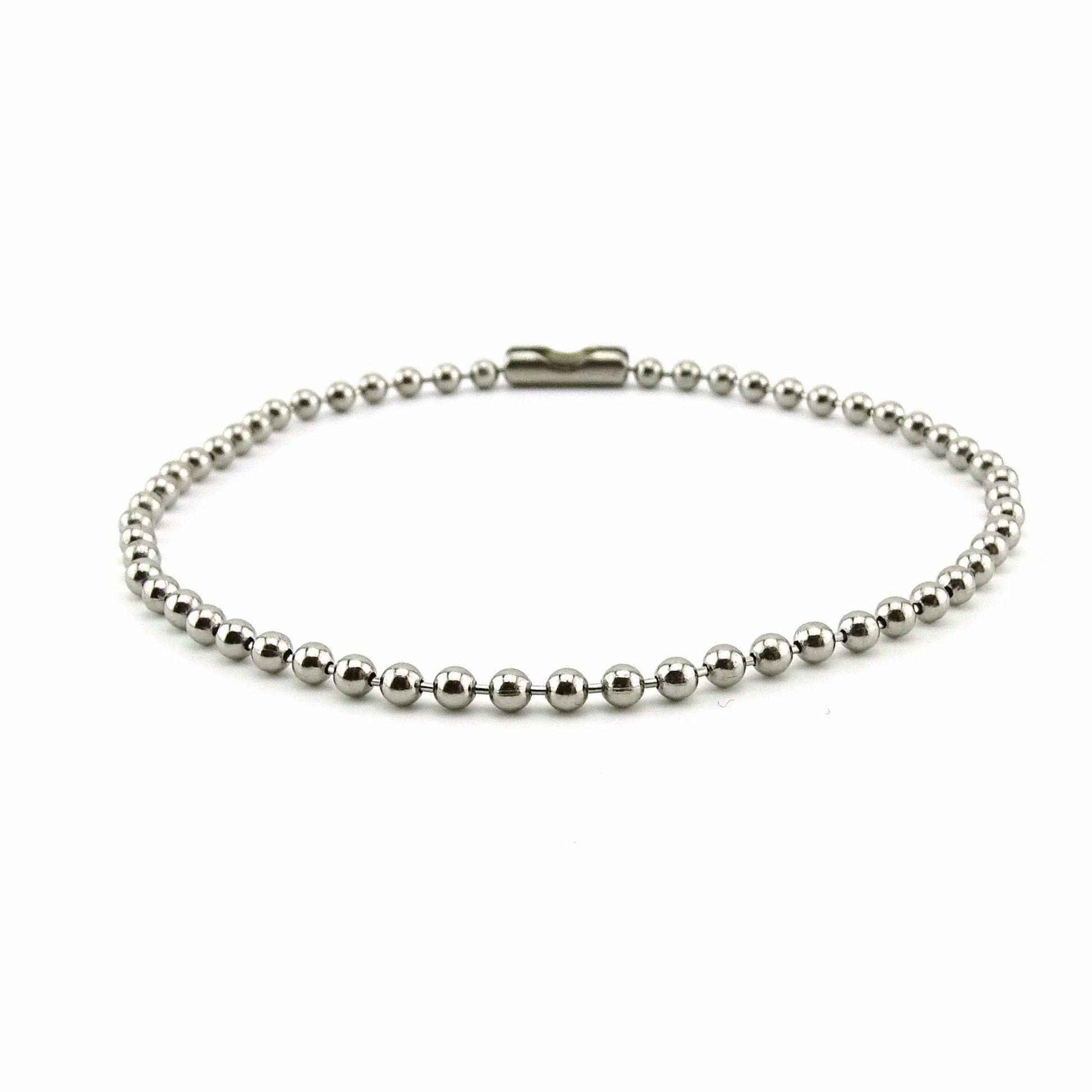Mens Titanium Bracelet, 2.3mm Ball Chain Bracelet for His Sensitive Skin, Pure Implant Grade 1 Titanium, Hypoallergenic Nickel Free Jewelry