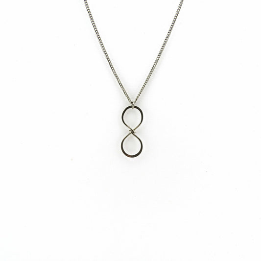 Infinity Symbol Titanium Necklace, Silver Gray Niobium Infinity Necklace, Nickel Free Hypoallergenic Eternity Necklace for Sensitive Skin