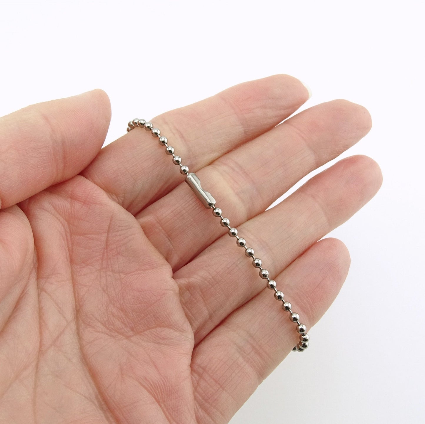 Mens Titanium Bracelet, 2.3mm Ball Chain Bracelet for His Sensitive Skin, Pure Implant Grade 1 Titanium, Hypoallergenic Nickel Free Jewelry