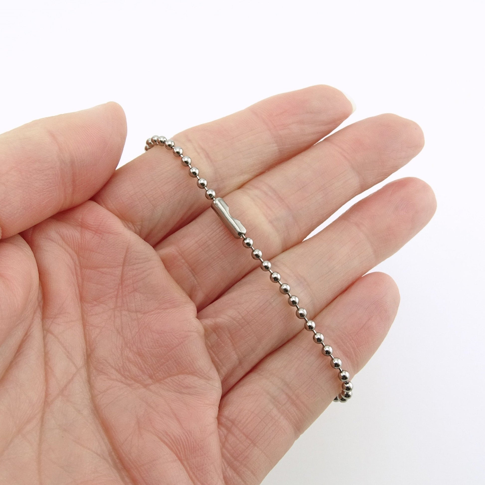 Mens Titanium Bracelet, 2.3mm Ball Chain Bracelet for His Sensitive Skin, Pure Implant Grade 1 Titanium, Hypoallergenic Nickel Free Jewelry