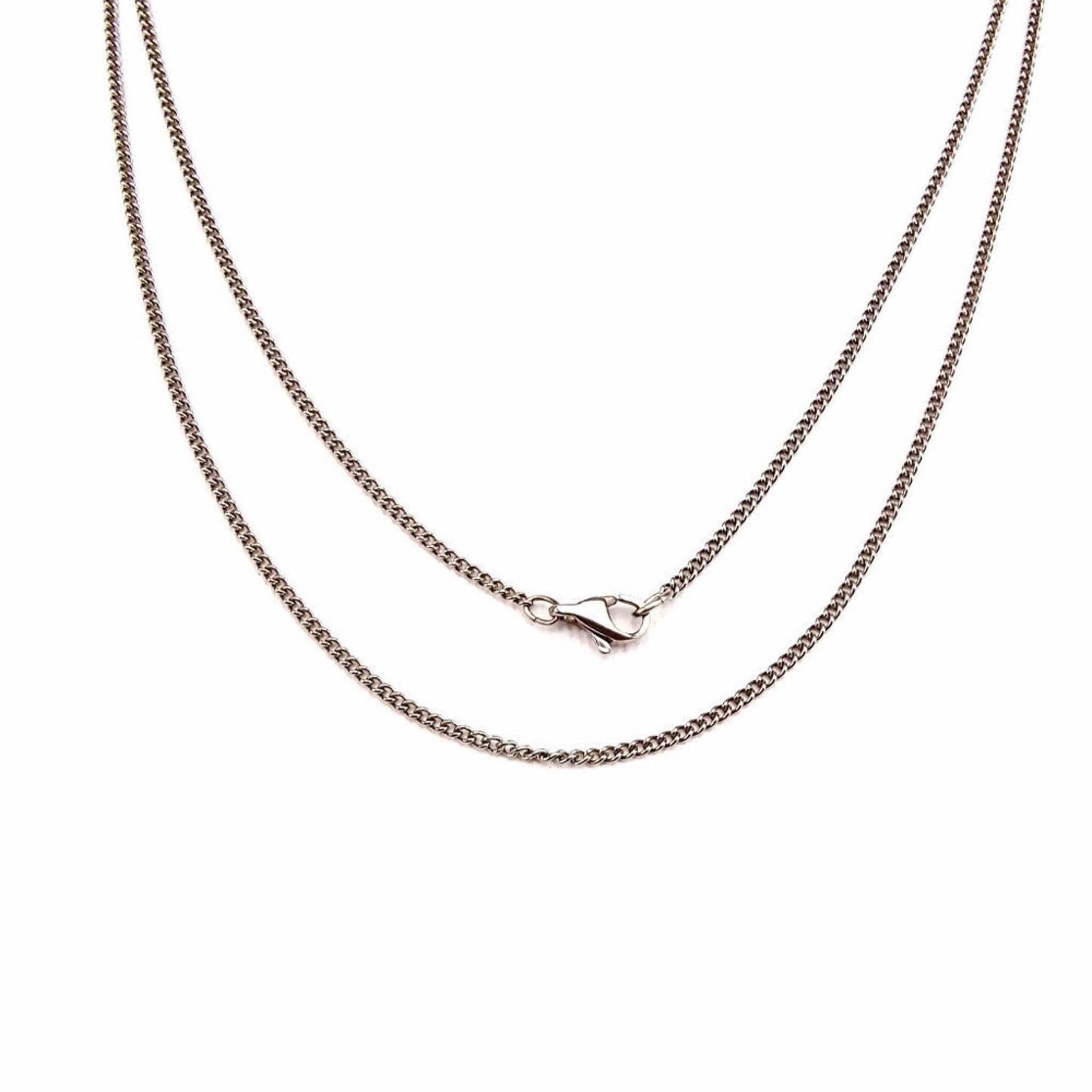 Titanium Necklace, Pure Titanium Chain Necklace for Sensitive Skin, Curb Chain, Hypoallergenic Nickel Free Necklace, Add Your Own Pendant