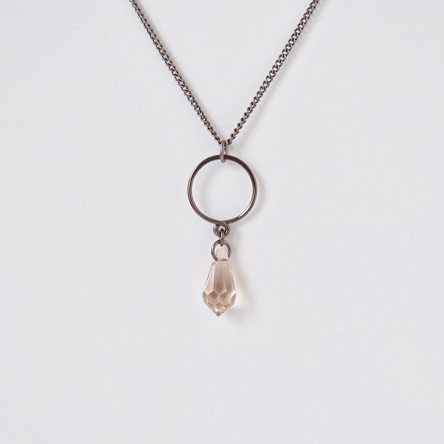 Light Silk Teardrop Titanium Necklace