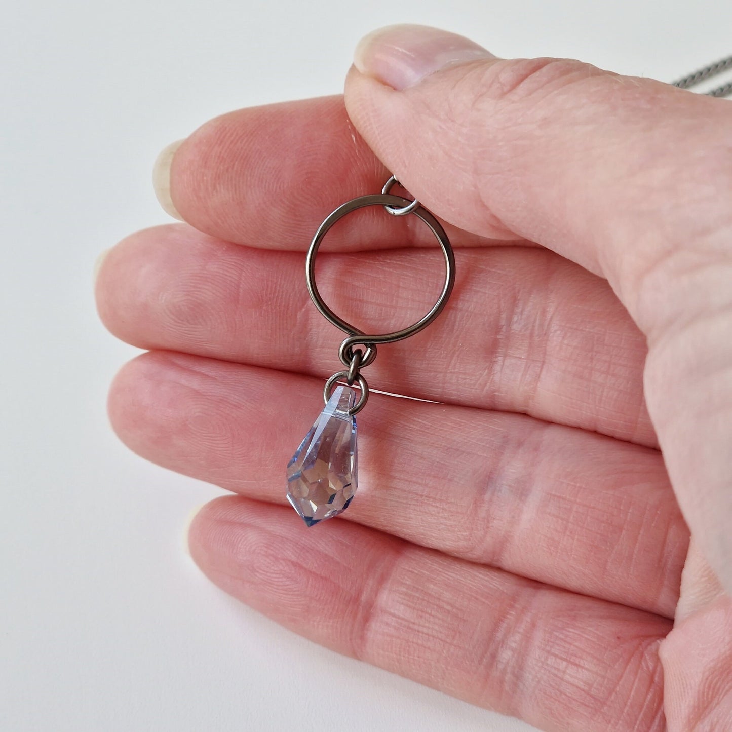 Blue Shade Teardrop Titanium Necklace