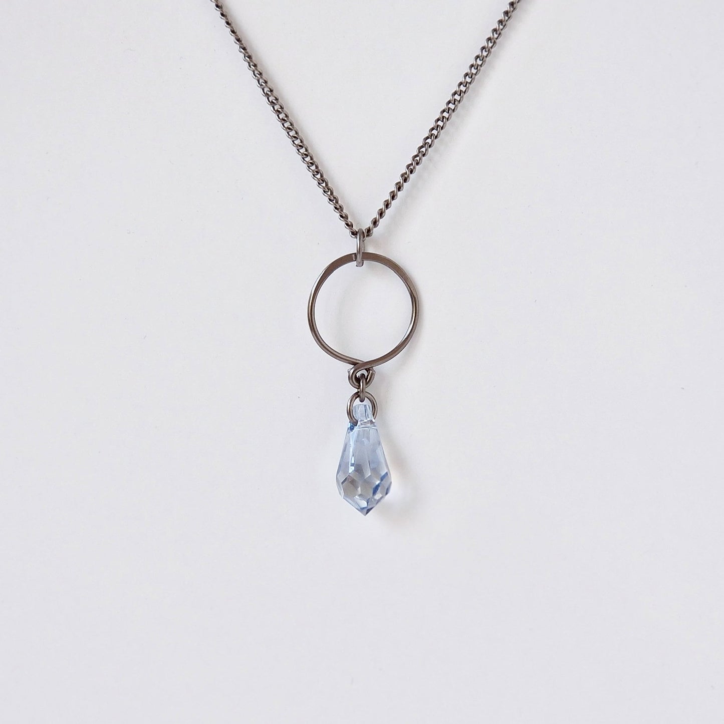 Blue Shade Teardrop Titanium Necklace