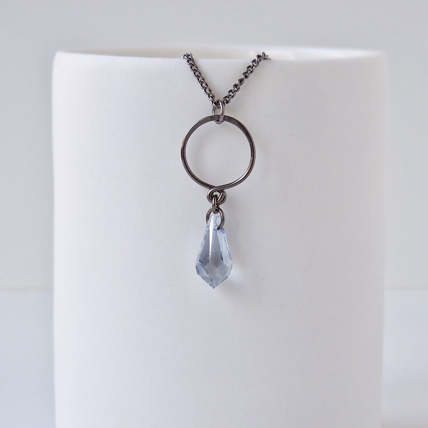 Blue Shade Teardrop Titanium Necklace