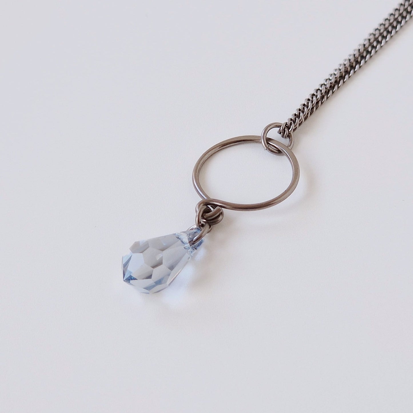 Blue Shade Teardrop Titanium Necklace