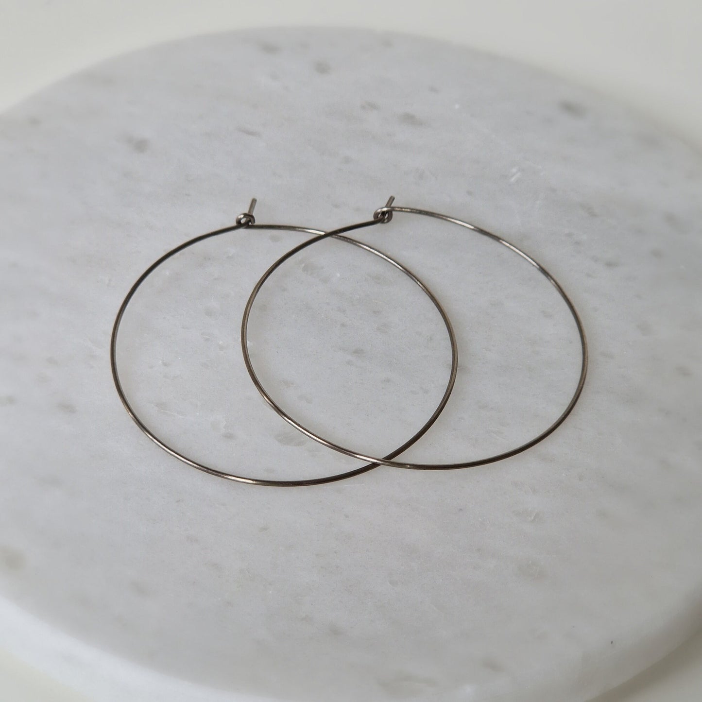 Extra Extra Large Titanium Hoop Earrings, 2 Inch Hoops, Nickel Free Silver Color Hoops, Hypoallergenic Earrings for Sensitive Ears