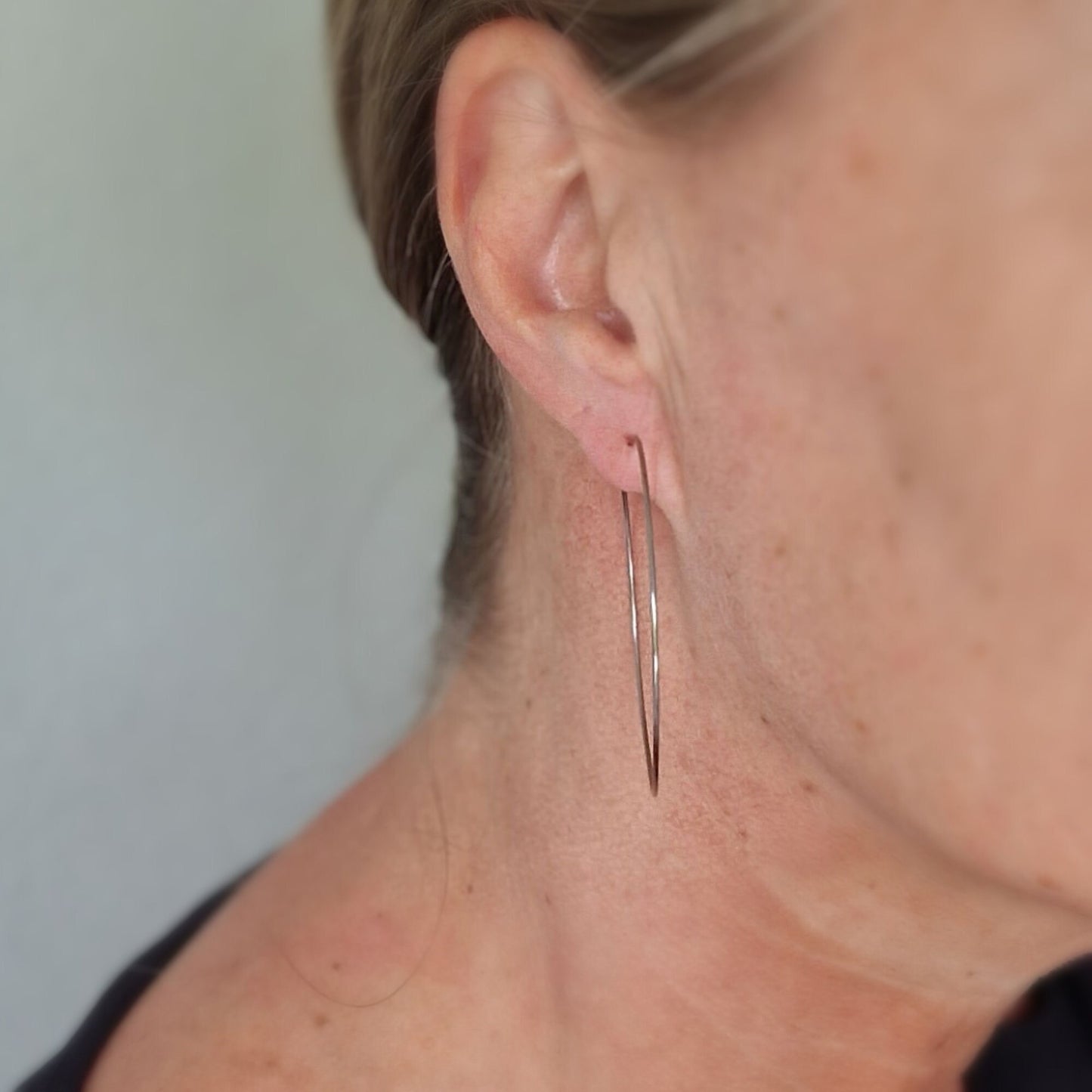 Extra Extra Large Titanium Hoop Earrings, 2 Inch Hoops, Nickel Free Silver Color Hoops, Hypoallergenic Earrings for Sensitive Ears