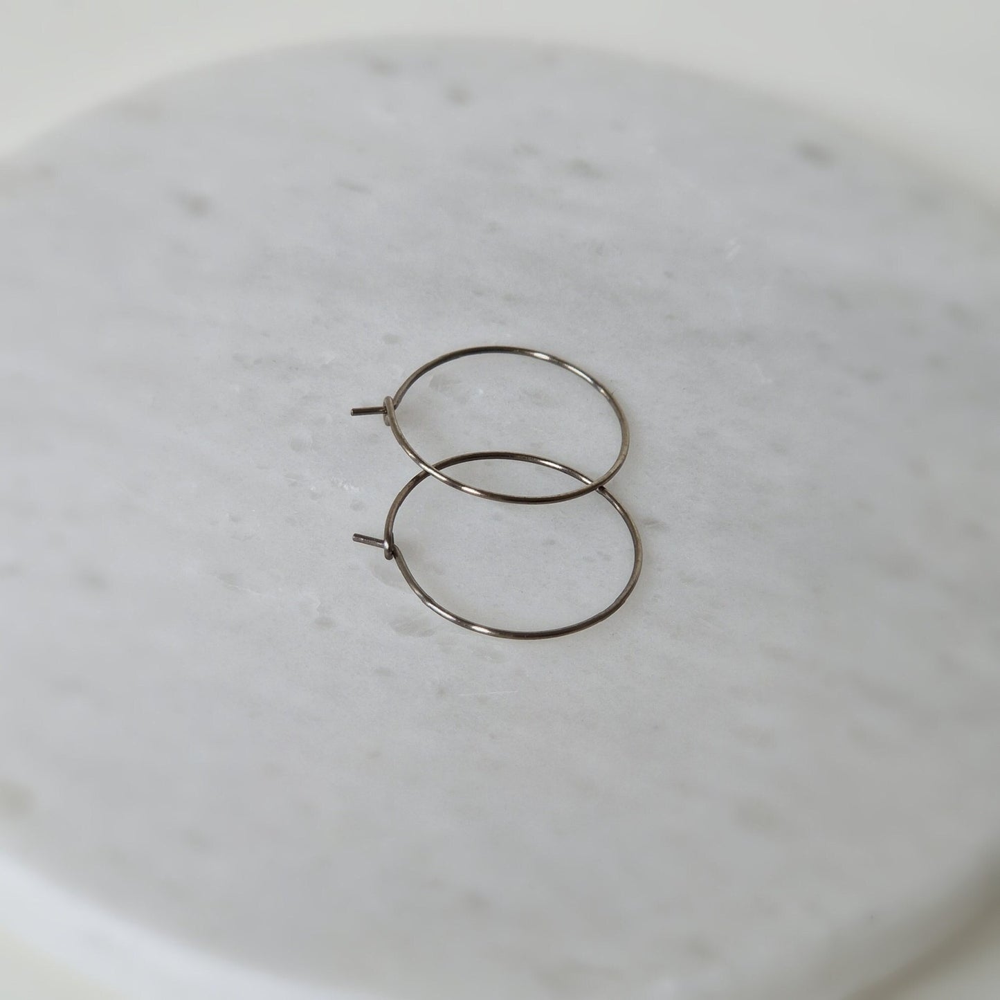 Medium Titanium Hoop Earrings, One Inch, Nickel Free Silver Color Hoops, Hypoallergenic Earrings for Sensitive Ears