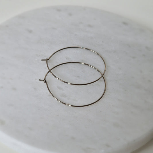 Extra Large Titanium Hoop Earrings, 1.5 Inch Hoops, Nickel Free Silver Color Hoops, Hypoallergenic Earrings for Sensitive Ears