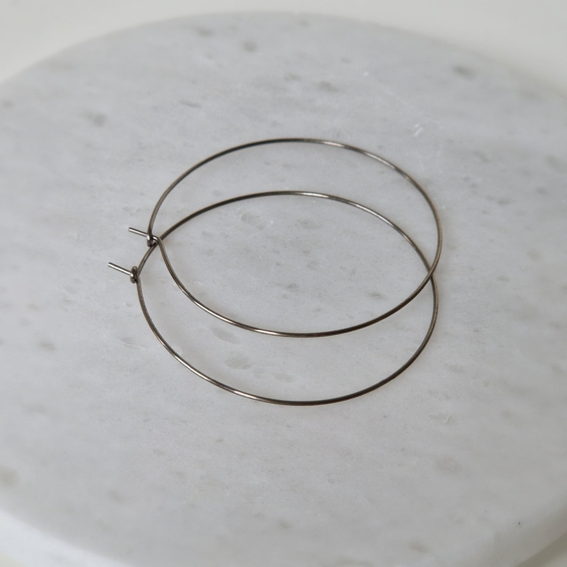 Extra Extra Large Titanium Hoop Earrings, 2 Inch Hoops, Nickel Free Silver Color Hoops, Hypoallergenic Earrings for Sensitive Ears