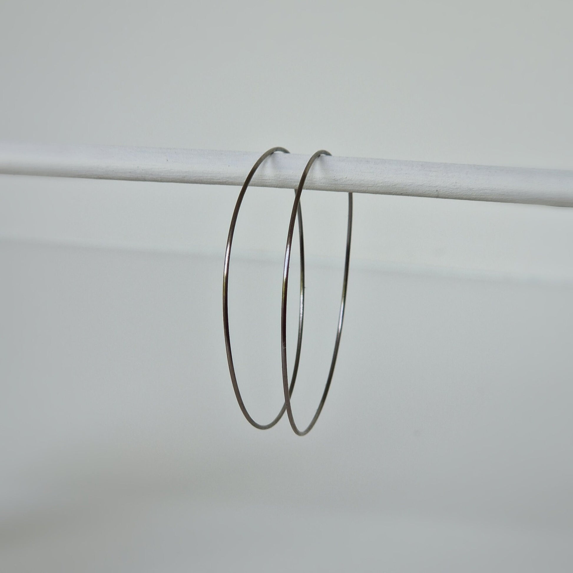 Extra Extra Large Titanium Hoop Earrings, 2 Inch Hoops, Nickel Free Silver Color Hoops, Hypoallergenic Earrings for Sensitive Ears