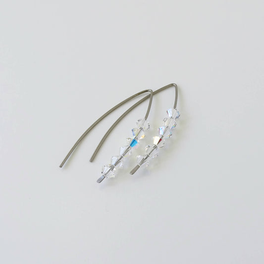 Niobium Earrings with Aurora Borealis Crystals