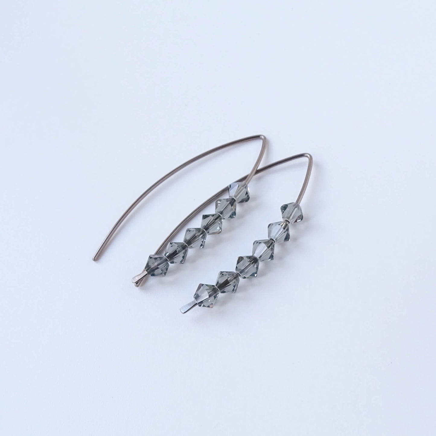 Niobium Earrings with Black Diamond Crystals