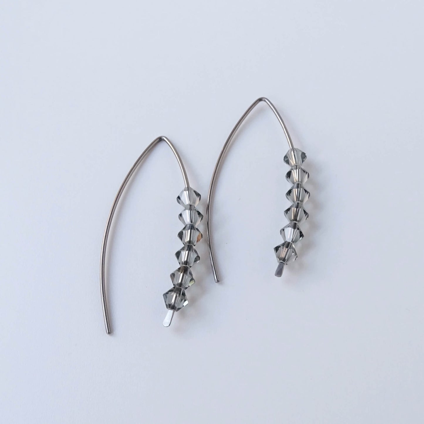 Niobium Earrings with Black Diamond Crystals