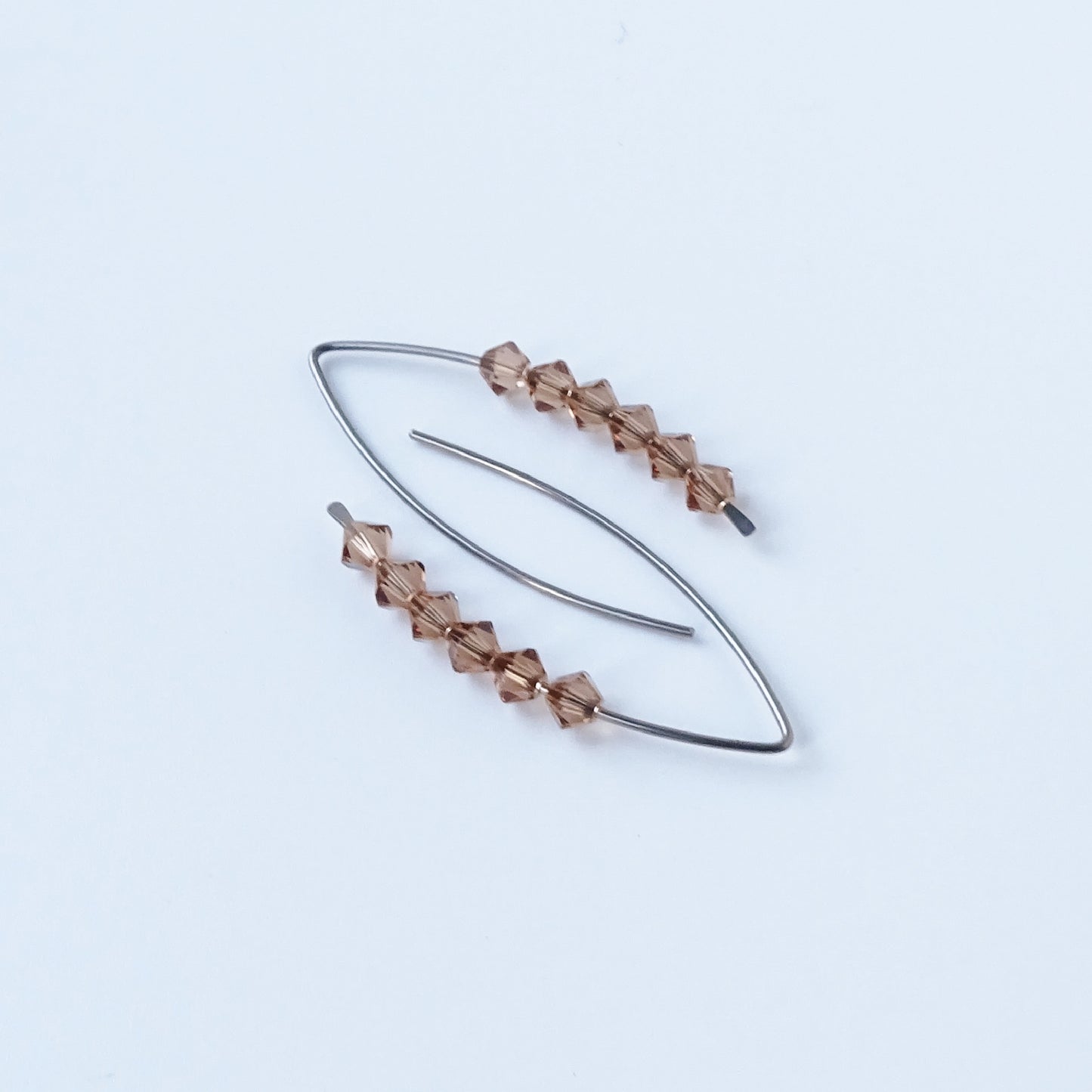 Niobium Earrings with Light Smoked Topaz Crystals