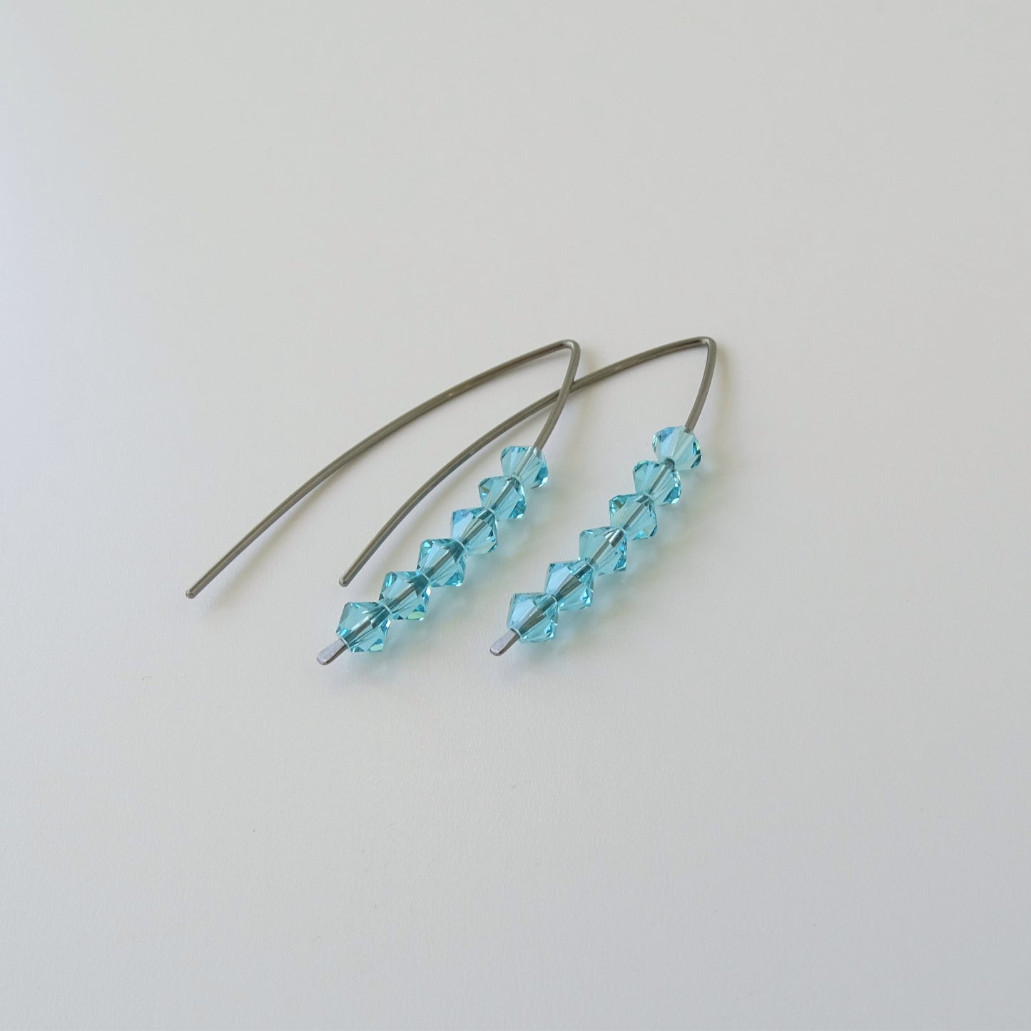 Niobium Earrings with Light Turquoise Crystals