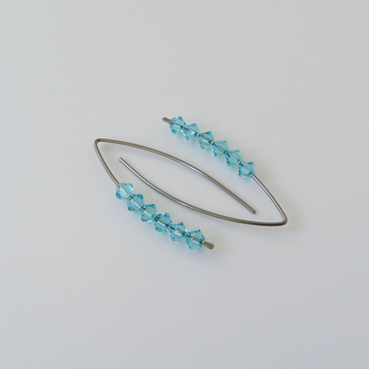 Niobium Earrings with Light Turquoise Crystals