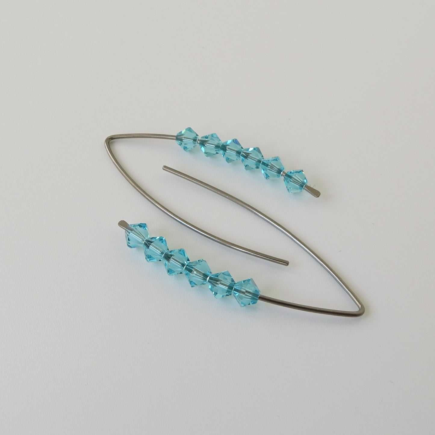 Niobium Earrings with Light Turquoise Crystals