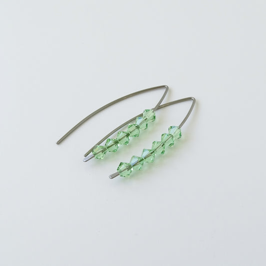 Niobium Earrings with Peridot Crystals