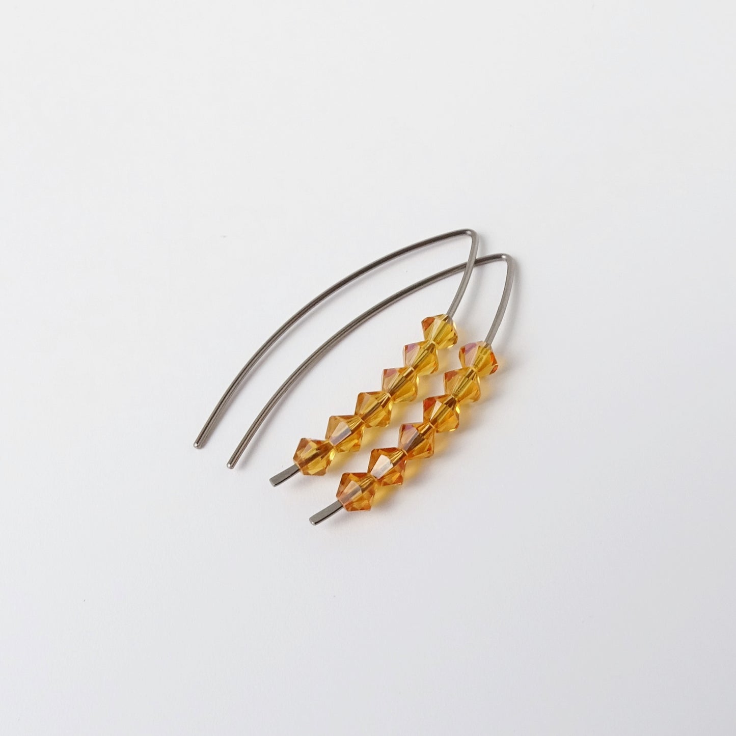 Niobium Earrings with Topaz Crystals