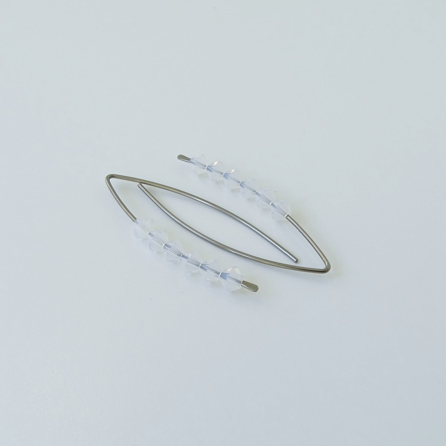 Niobium Earrings with White Opal Crystals