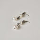 Titanium Post Earrings with two White Pearl Dangle