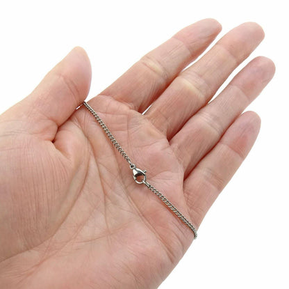 Simple Pure Titanium Curb Chain Anklet, Hypoallergenic Nickel Free Fine Cuban Chain Ankle Bracelet for Sensitive Skin