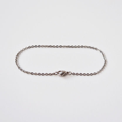 Flat Link Cable Titanium Anklet, Feminine Pure Titanium Chain Ankle Bracelet for Sensitive Skin, Delicate 1.8mm Hypoallergenic Nickel Free