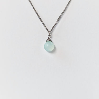 Titanium Necklace with Green Chalcedony