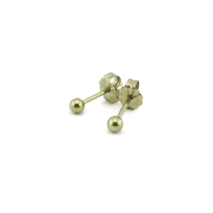 3mm Gold Ball Earrings Titanium