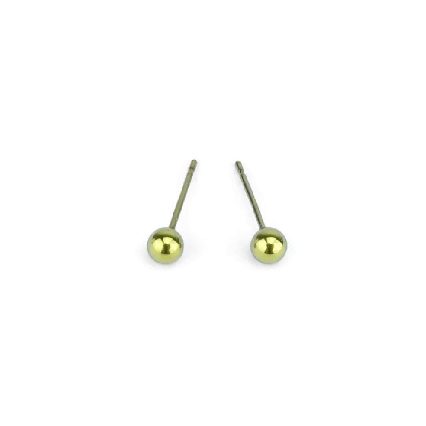 Gold Ball Earrings Titanium Studs 4mm