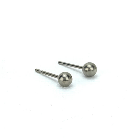 4mm Titanium Ball Stud Earrings