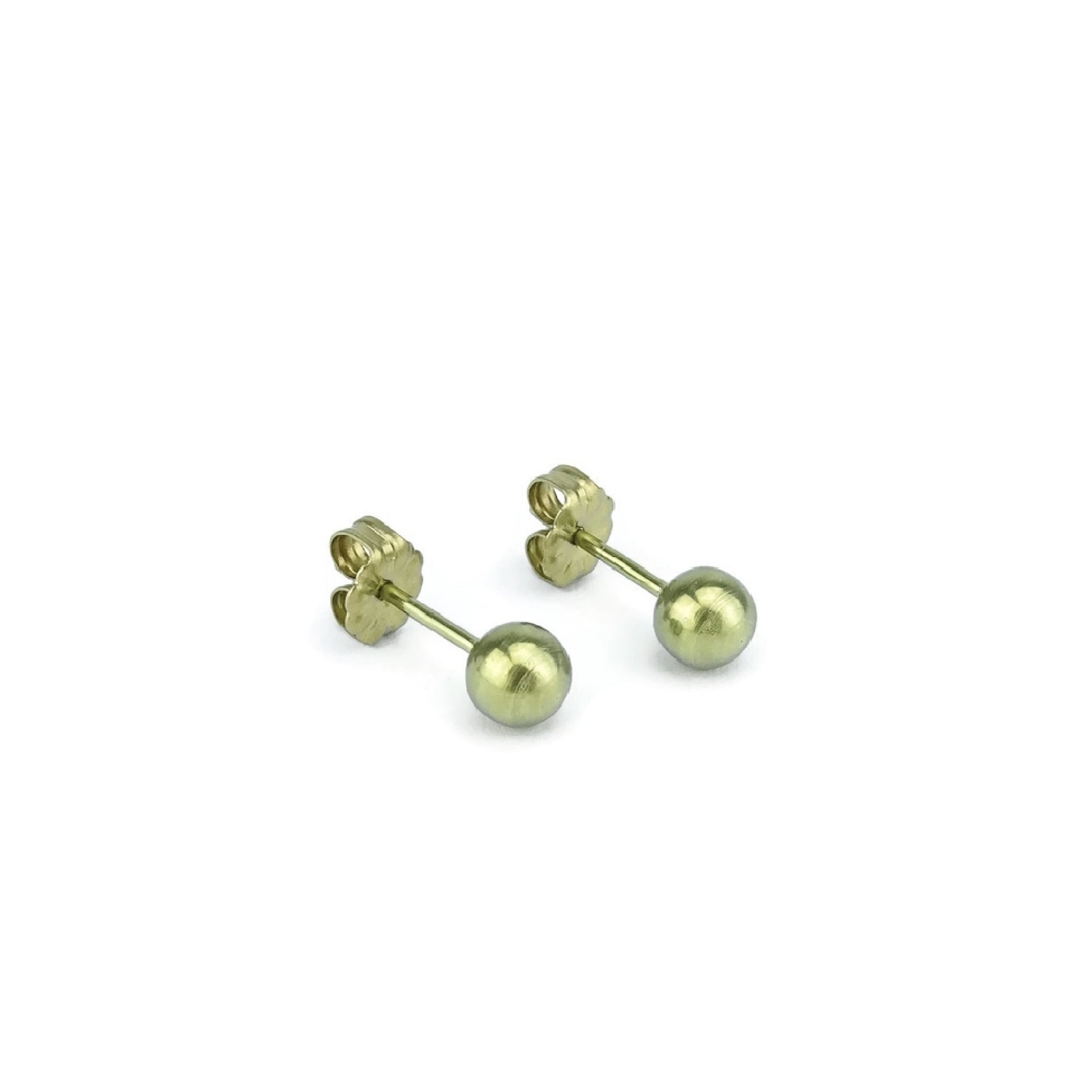 Gold Titanium Post Earrings 5mm Ball Studs