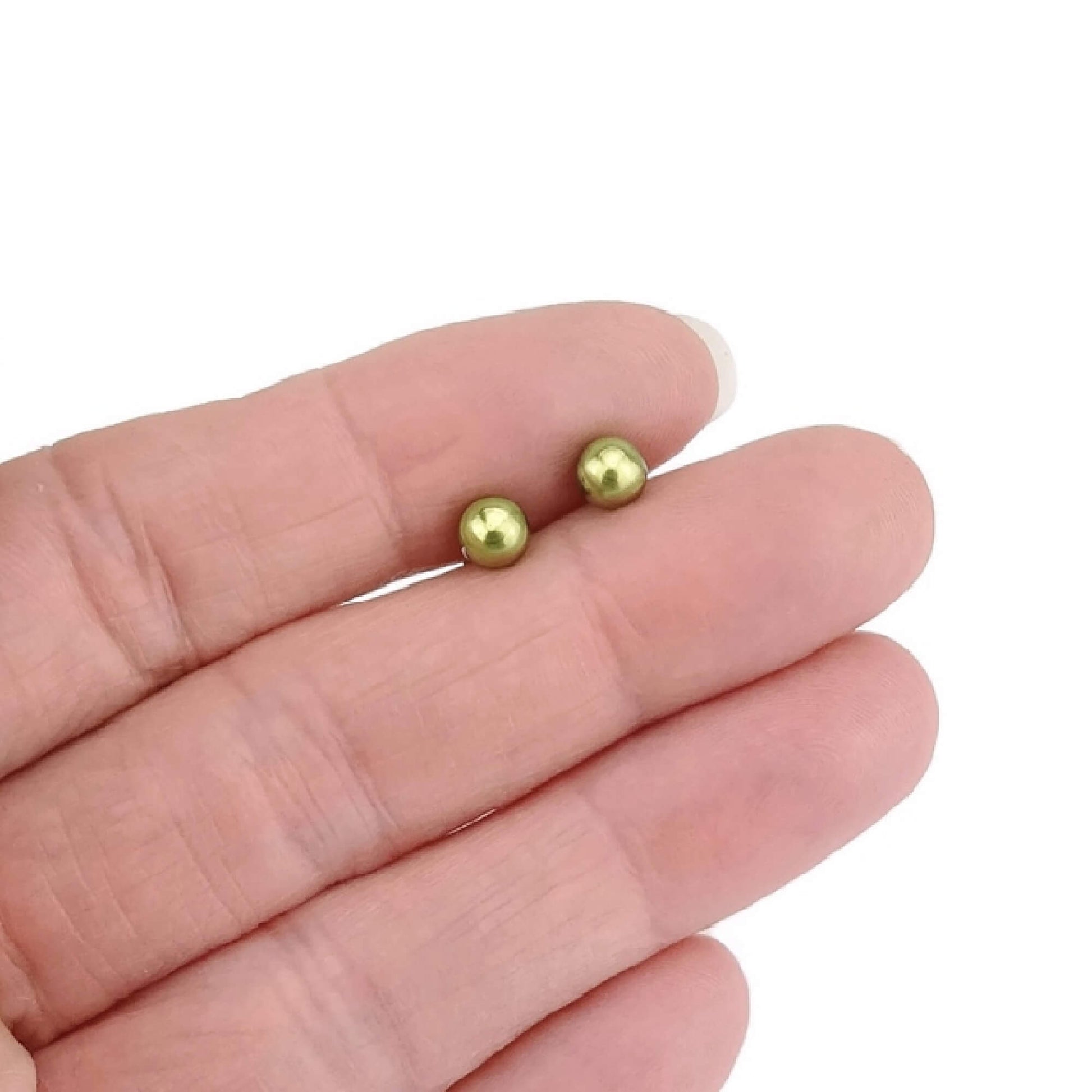 5mm Gold Ball Earrings Titanium