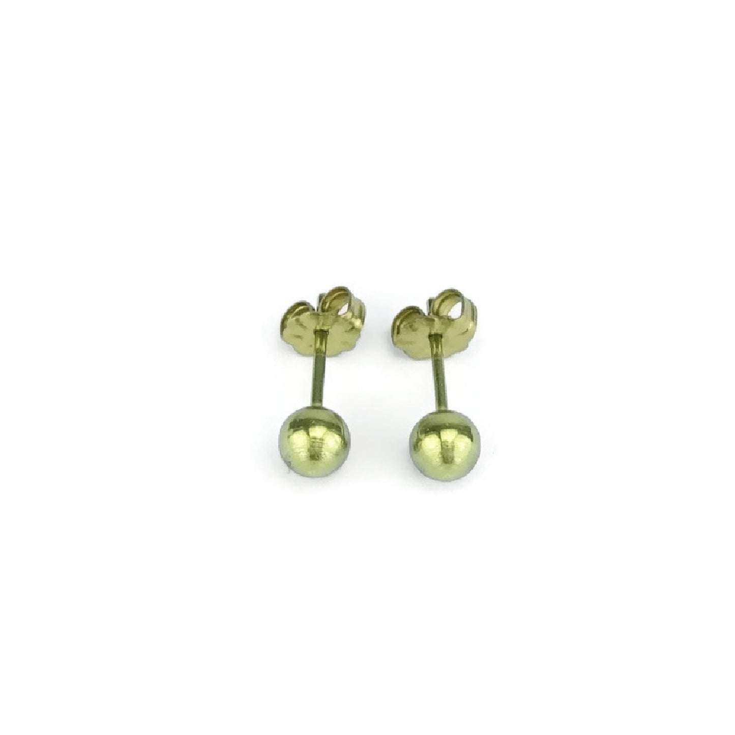 Gold Ball Earrings Titanium Studs 5mm