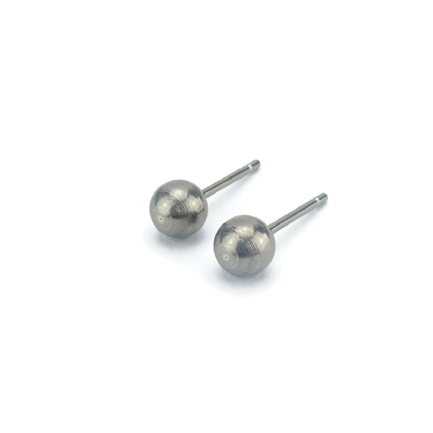 5mm Silver Ball Earrings Titanium