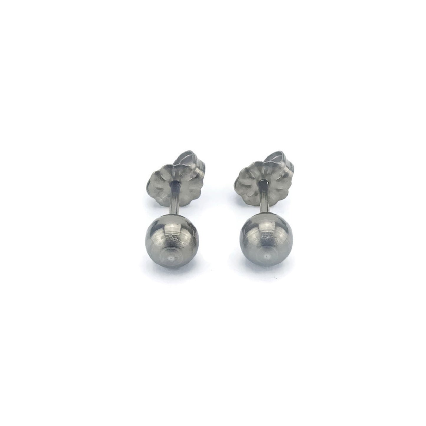 5mm Silver Stud Earrings Titanium Ball Posts