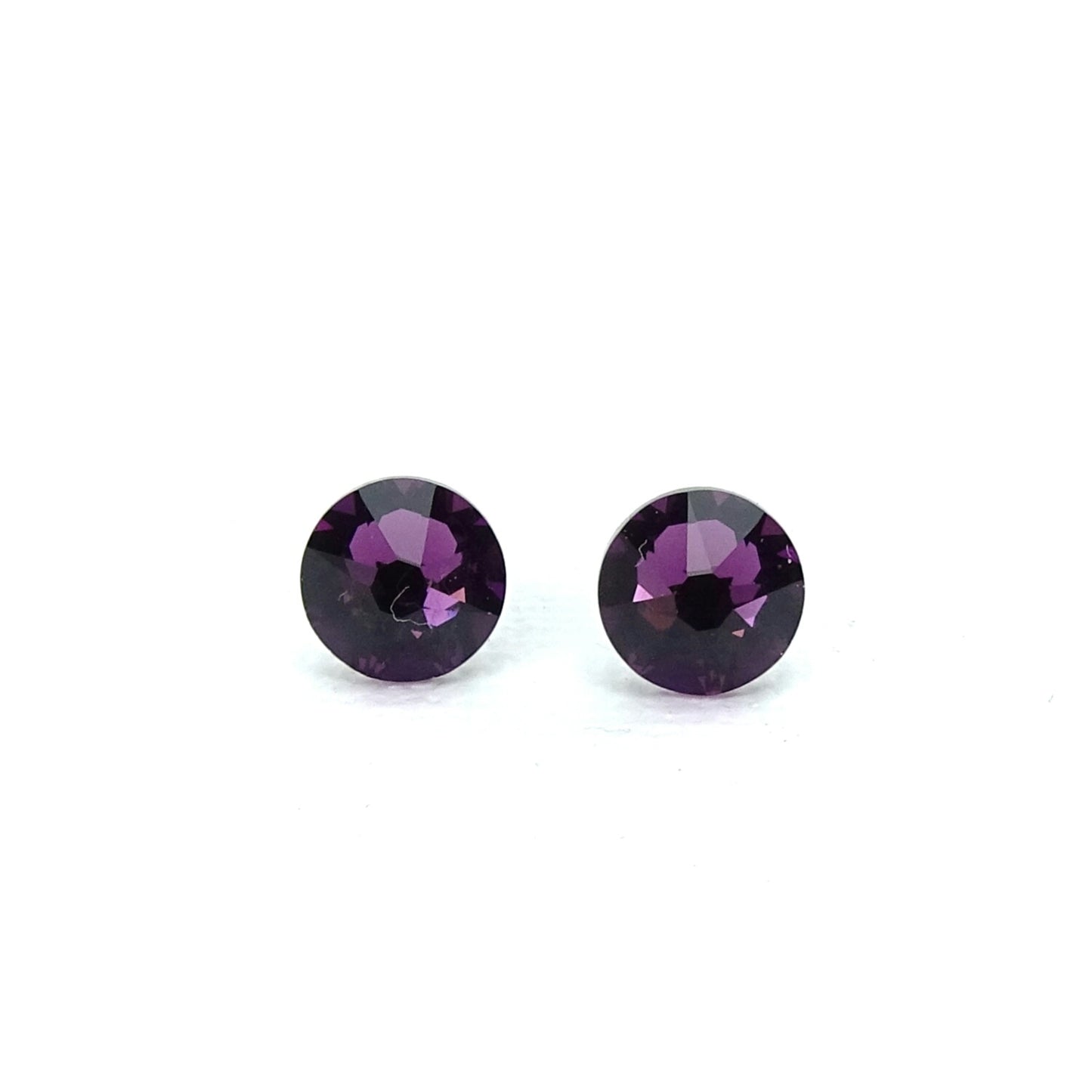 Amethyst Titanium Post Earrings