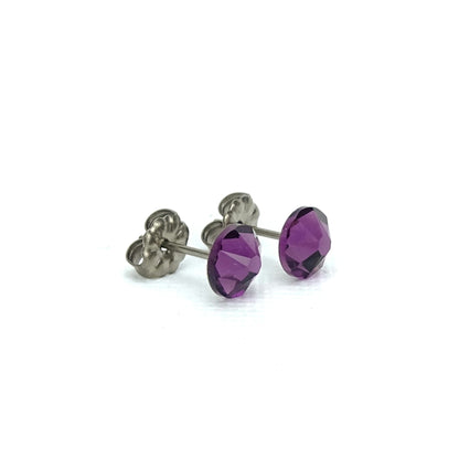 Amethyst Hypoallergenic Studs