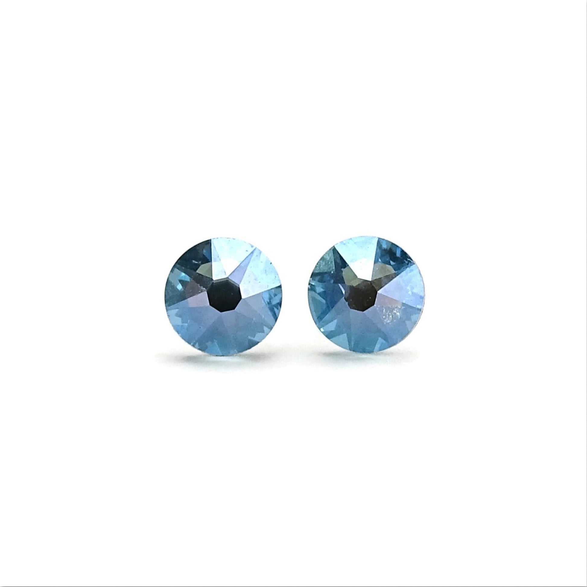 Aquamarine Moonlight Titanium Stud Earrings for Sensitive Ears